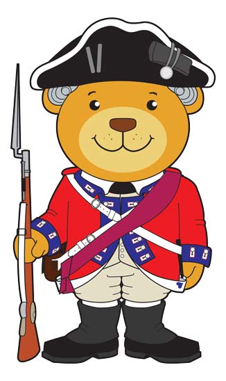 Cartoon militia bear